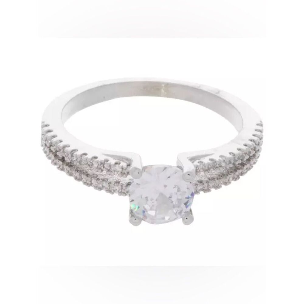 New Cubic Zirconia Solitaire Ring - Size 6